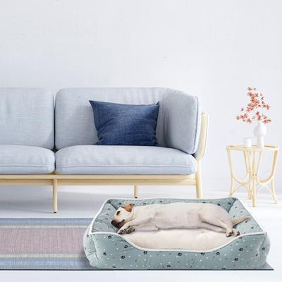 Show full view: Details Microsuede Plush Cuddler Bolster Dog Bed, Sage slide 8 of 9