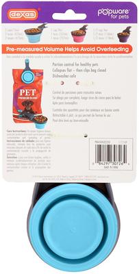 Show full view: Dexas Popware for Pets Collapsible KlipScoop, Blue, 1/2 cup slide 3 of 6