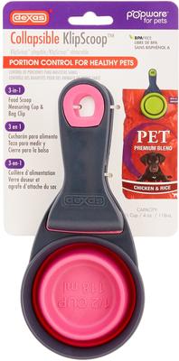 Show full view: Dexas Popware for Pets Collapsible KlipScoop, Pink, 1/2 cup slide 2 of 6