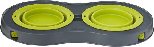 Show full view: Dexas Popware for Pets Double Non-Skid Elevated Dog & Cat Bowls, Green, 2.5-cup slide 3 of 5