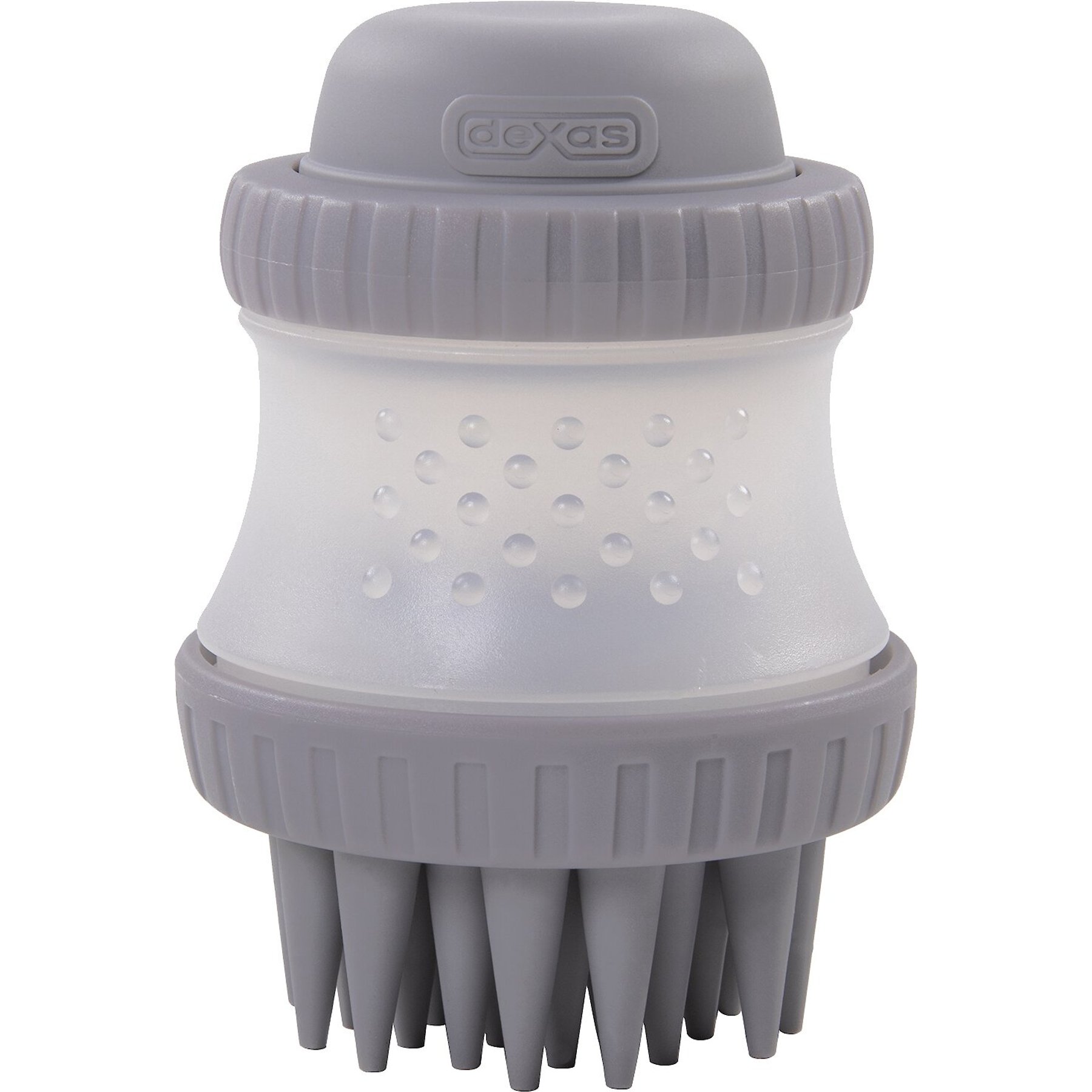 Dexas Popware for Pets ScrubBuster Dog Brush, Light Gray