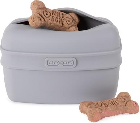 Show full view: Dexas Popware for Pets Silicone Pooch Pouch Dog Treat Holder, Light Gray slide 3 of 4