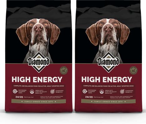 Show full view: Diamond High Energy 24/20 for Highly Active, Sporting & Working Adult Dogs Dry Food, 100-lb bundle slide 1 of 8