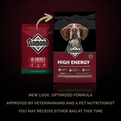 Show full view: Diamond High Energy 24/20 for Highly Active, Sporting & Working Adult Dogs Dry Food, 100-lb bundle slide 3 of 8