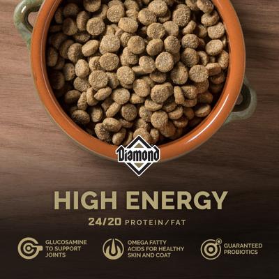 Show full view: Diamond High Energy 24/20 for Highly Active, Sporting & Working Adult Dogs Dry Food, 100-lb bundle slide 5 of 8