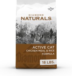 Diamond Naturals Active Chicken Meal & Rice Formula Dry Cat Food, 18-lb bag
