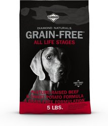 Diamond Naturals Grain-Free Beef & Sweet Potato Formula Dry Dog Food, 5-lb bag