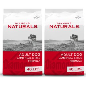 Diamond Naturals Lamb Meal & Rice Formula Adult Dry Dog Food, 40-lb bag, bundle of 2