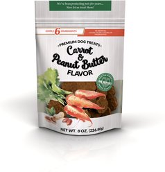 Dig Defence Premium Carrot & Peanut Butter Crunchy Dog Treats, 6-oz bag, case of 6
