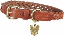 Digby & Fox Plaited Dog Collar, Tan, X-Small