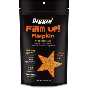 Diggin' Your Dog Firm Up! Pumpkin Digestive Aid Powder Supplement for Dogs & Cats, 16-oz bag