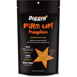 Diggin' Your Dog Firm Up! Pumpkin Digestive Aid Powder Supplement for Dogs & Cats, 1-oz bag