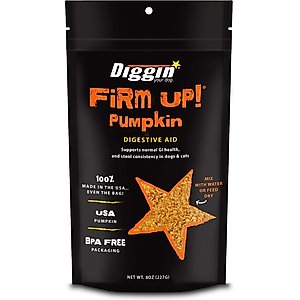 Diggin' Your Dog Firm Up! Pumpkin Digestive Aid Powder Supplement for Dogs & Cats, 8-oz bag