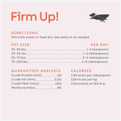 Show full view: Diggin' Your Dog Firm Up! Pumpkin Digestive Aid Powder Supplement for Dogs & Cats, 8-oz bag slide 8 of 11