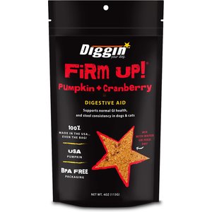 Diggin' Your Dog Firm Up! Pumpkin Plus Cranberry Super Dog & Cat Supplement, 4-oz bag