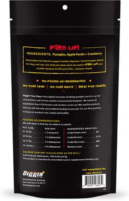 Show full view: Diggin' Your Dog Firm Up! Pumpkin Plus Cranberry Super Dog & Cat Supplement, 4-oz bag slide 3 of 11