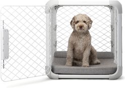 Diggs Bolstr Crate Dog Bed with Removable Cover, Grey, Intermediate