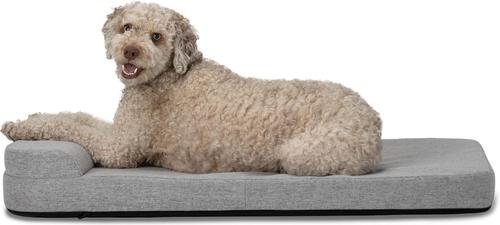 Diggs Bolstr Crate Dog Bed with Removable Cover, Grey
