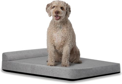 Diggs Bolstr Crate Dog Bed with Removable Cover, Grey