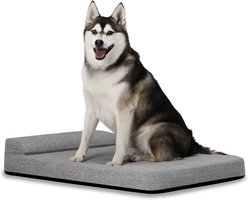 Diggs Bolstr Crate Dog Bed with Removable Cover, Grey, Large