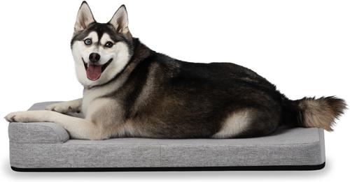 Show full view: Diggs Bolstr Crate Dog Bed with Removable Cover, Grey, Large slide 4 of 4