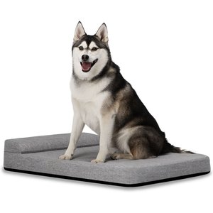 Diggs Bolstr Crate Dog Bed with Removable Cover, Grey, Medium