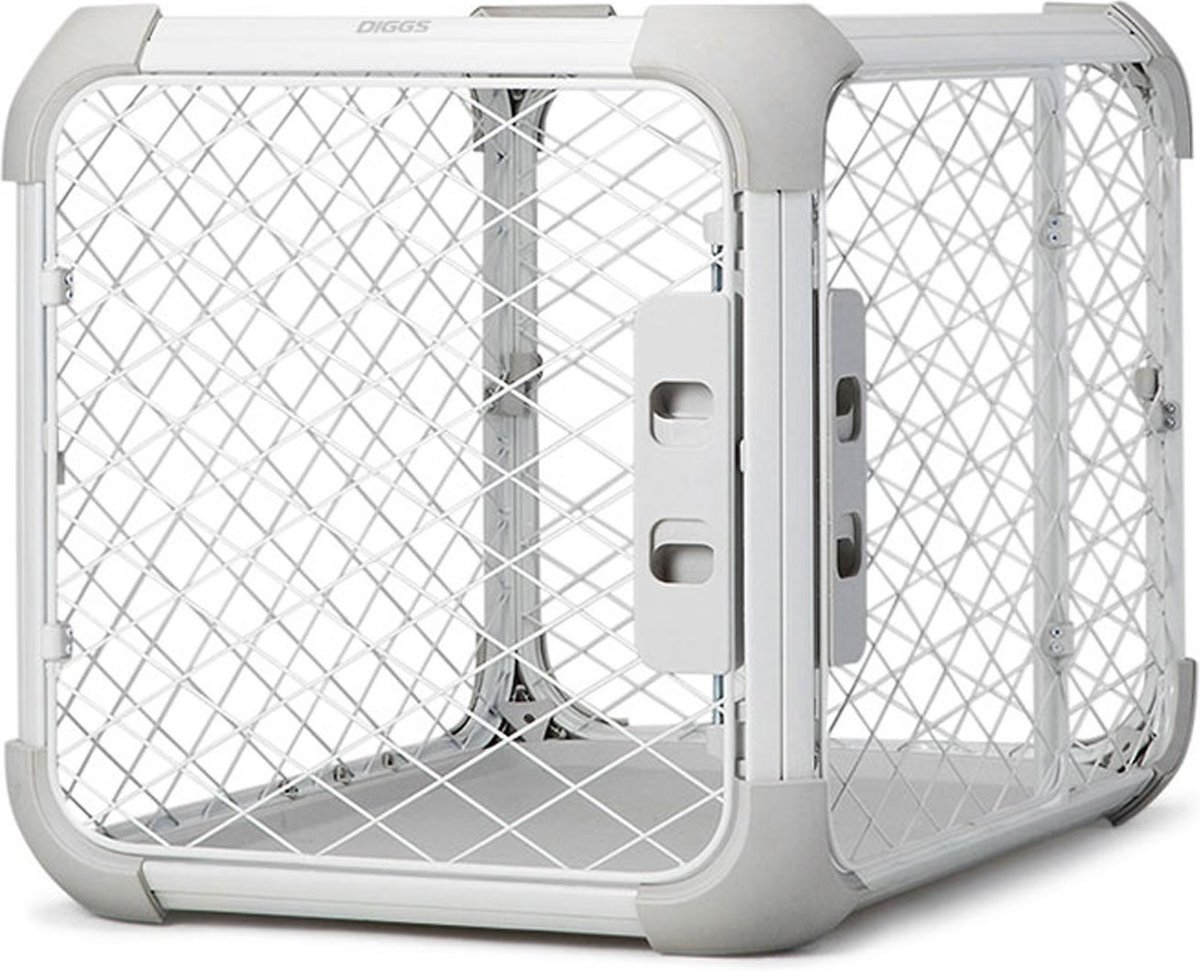 Diggs Evolv Double Door Convertible Dog Crate, Ash