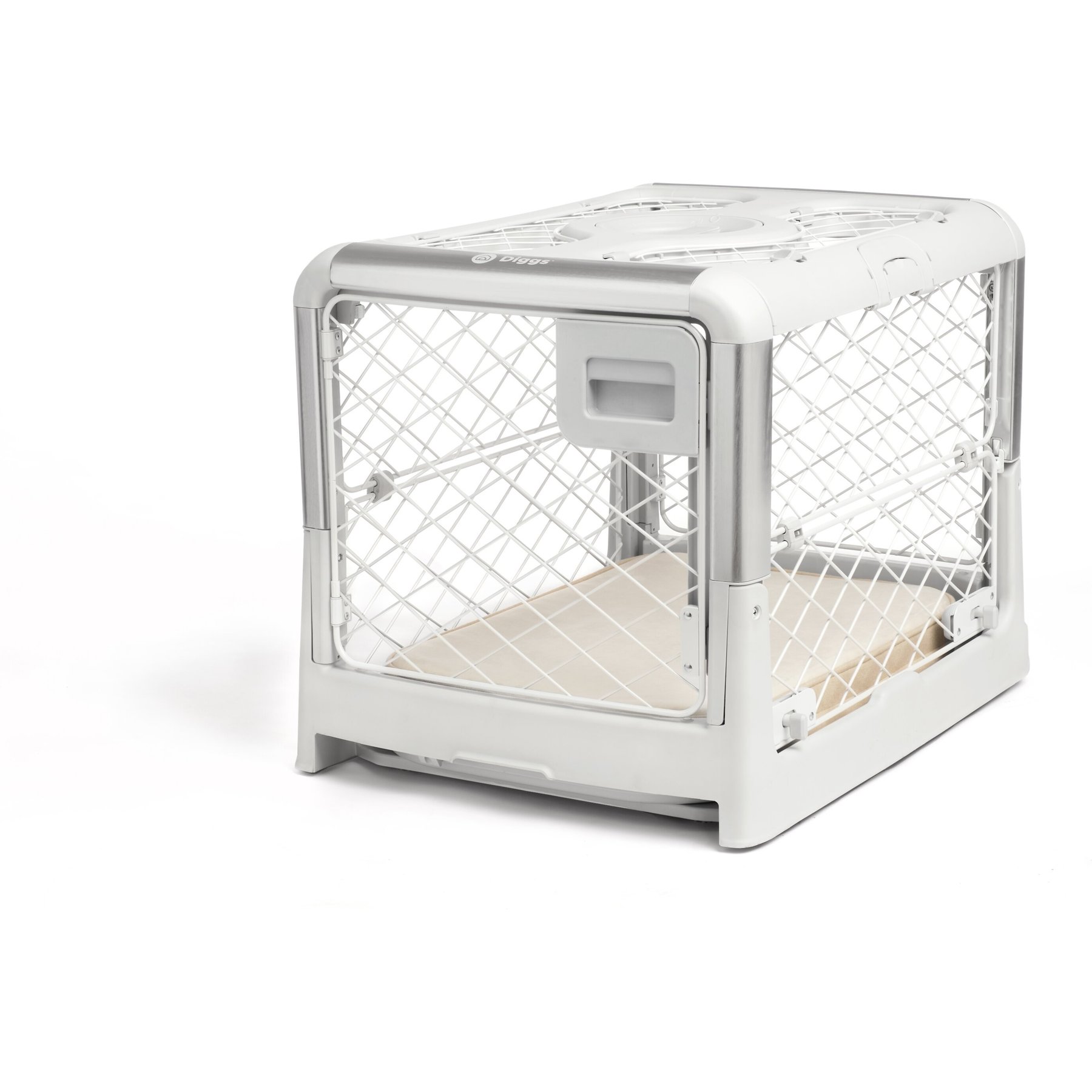 Diggs Revol Collapsible Dog Crate, Ash, Medium