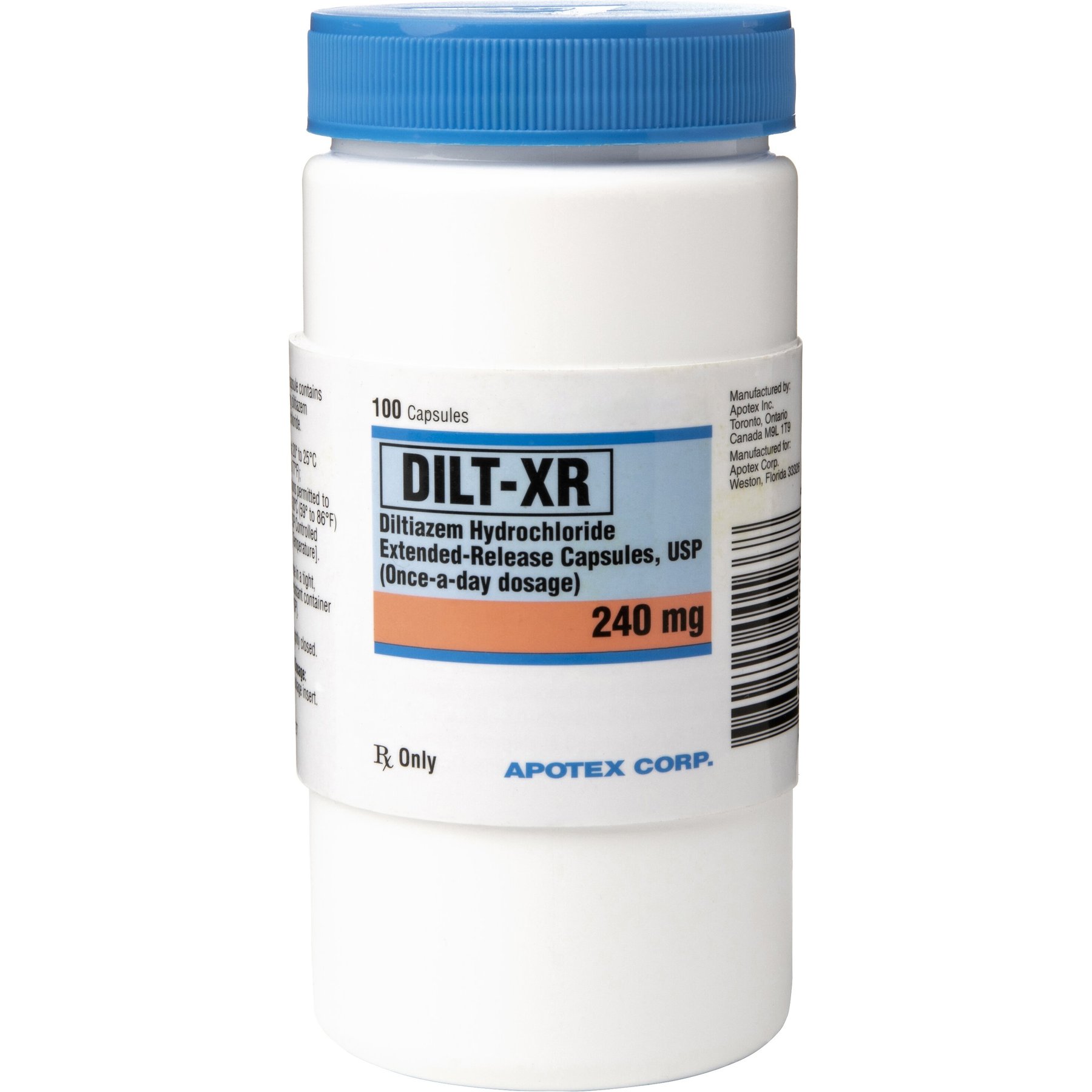 DILT-XR (Diltiazem Hydrochloride) Extended-Release Capsules, 240-mg, 60 capsules