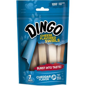 Dingo Swirls Cheddar Cheese Flavor Dog Treat, 7 count