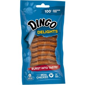 Dingo Delights Chicken Flavor Dog Treat Chew, 9 count