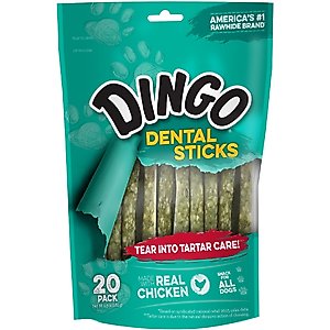 Dingo Dental Sticks Tartar Control Chicken Flavor Dog Treat, 20 count