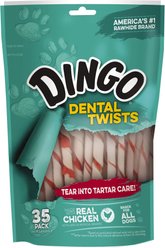 Dingo Dental Twists Tarter Control Chicken Flavor Dog Treat, 35 count