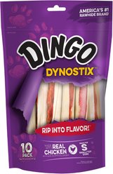 Dingo Dynostix Chicken Flavor Dog Treat, 10 count