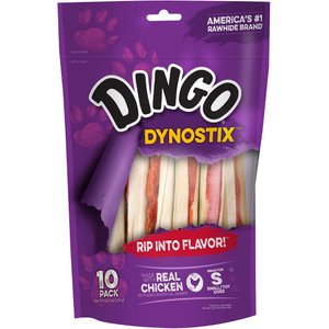 Dingo Dynostix Chicken Flavor Dog Treat, 10 count