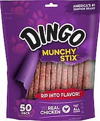 Dingo Munchy Stix Chicken Flavor Dog Treat, 50 count