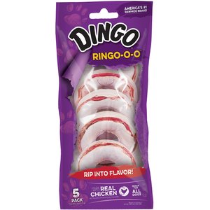 Dingo Ringo-O-O Chicken Flavor Dog Treat, 5 count