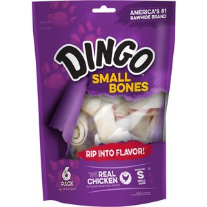 Dingo Small Bones Chicken Flavor Dog Treat, Small, 6 count