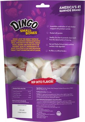 Show full view: Dingo Small Bones Chicken Flavor Dog Treat, Small, 6 count slide 3 of 9