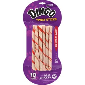 Dingo Twist Sticks Chicken Flavor Dog Treat, 10 count
