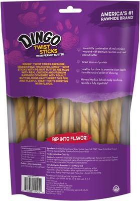 Show full view: Dingo Twist Sticks Peanut Butter Flavor Dog Treat, 25 count slide 3 of 8