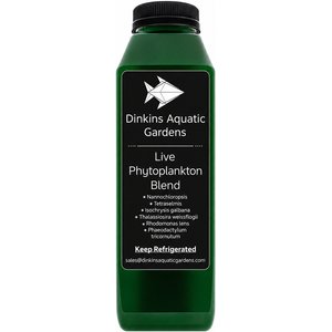 Dinkins Aquatic Gardens Live Phytoplankton Six Species Blend Fish Food, 16-oz bottle