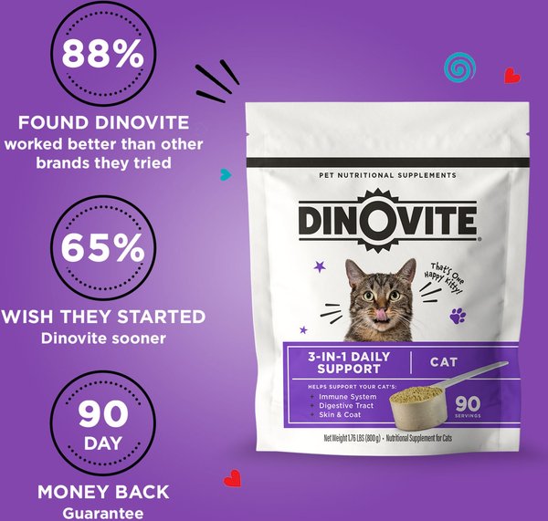 Dinovite Daily Nutritional Supplement for Cats, 12.2-oz bag