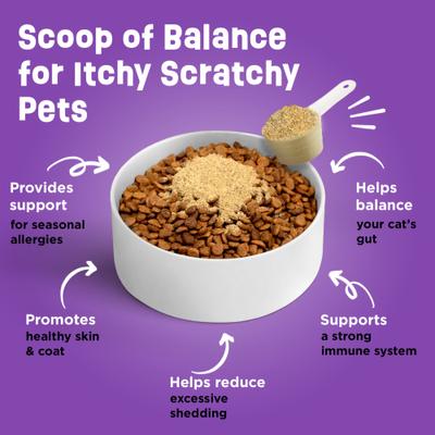 Show full view: Dinovite Gut Health Skin & Coat Immunity Powder Daily 3-in-1 Supplement Meal Topper for Adult Cats, 12.2-oz bag slide 5 of 11