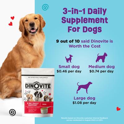 Show full view: Dinovite Dog Supplement for Medium Dogs, 3.5-lb bag slide 5 of 12