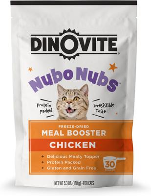 Show full view: Dinovite NubONubs Meal Booster Topper Chicken Flavored Gluten & Grain-Free Protein Powder Supplement for Cats, 5.3-oz bag slide 1 of 8