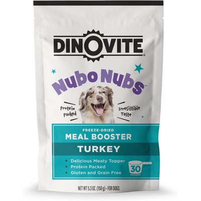 Dinovite Dinovite NubONubs Meal Booster Turkey Flavored Gluten & Grain-Free Protein Powder Food Topper Supplement for Adult Dogs, 5.3-oz bag