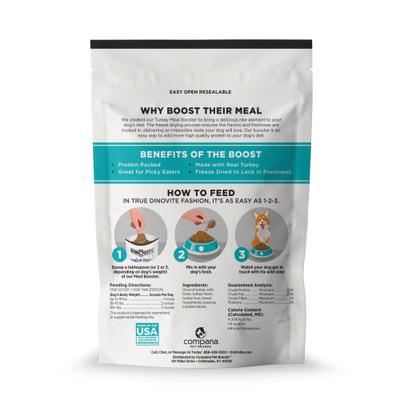 Show full view: Dinovite NubONubs Meal Booster Topper Turkey Flavored Gluten & Grain-Free Protein Powder Supplement for Dogs, 5.3-oz bag slide 3 of 8
