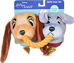 Disney Classics Lady & The Tramp Spaghetti Rope Squeaky Plush Dog Toy, 14-in slide 1 of 5