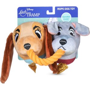 Disney Classics Lady & The Tramp Spaghetti Rope Squeaky Plush Dog Toy, 14-in